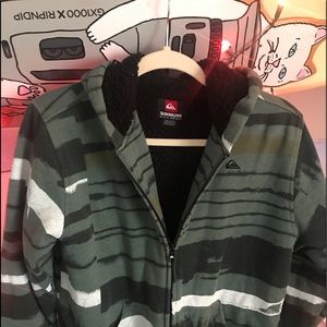 Quiksilver fleece lined zipped jacket M/12-14